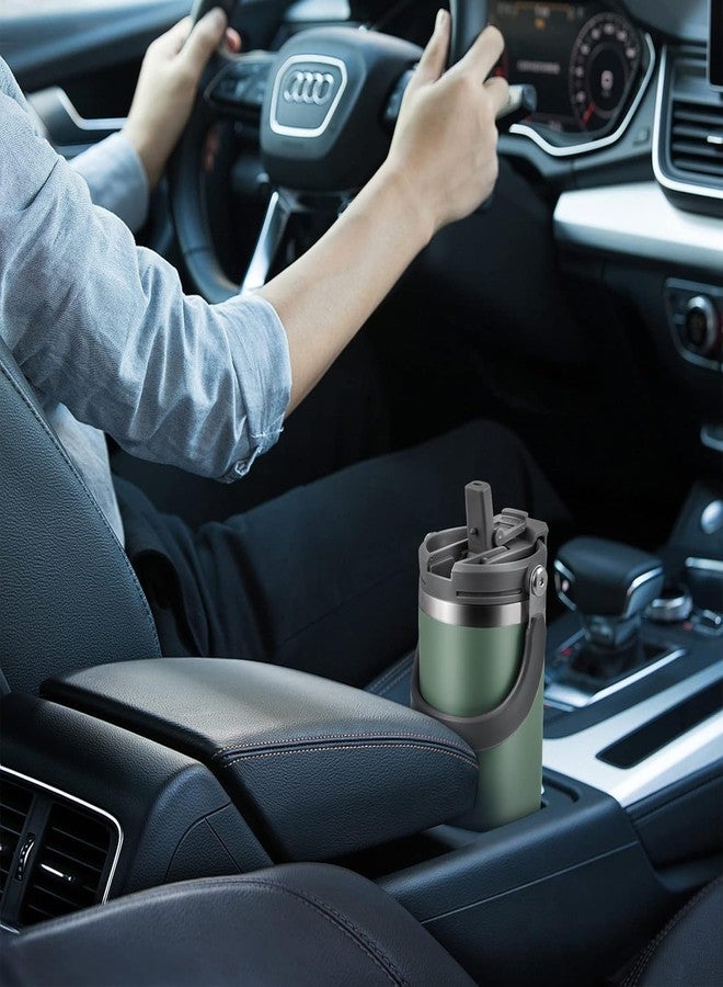 ستار ورك كوب ستار وورك المصنوع من الفولاذ المقاوم للصدأ سعة 900 مل مع شفاطة، زجاجة مياه معزولة بتفريغ الهواء للمنزل أو المكتب أو السيارة، كوب قابل لإعادة الاستخدام مع شفاطة وغطاء مانع للتسرب (زيتوني) - Image 4